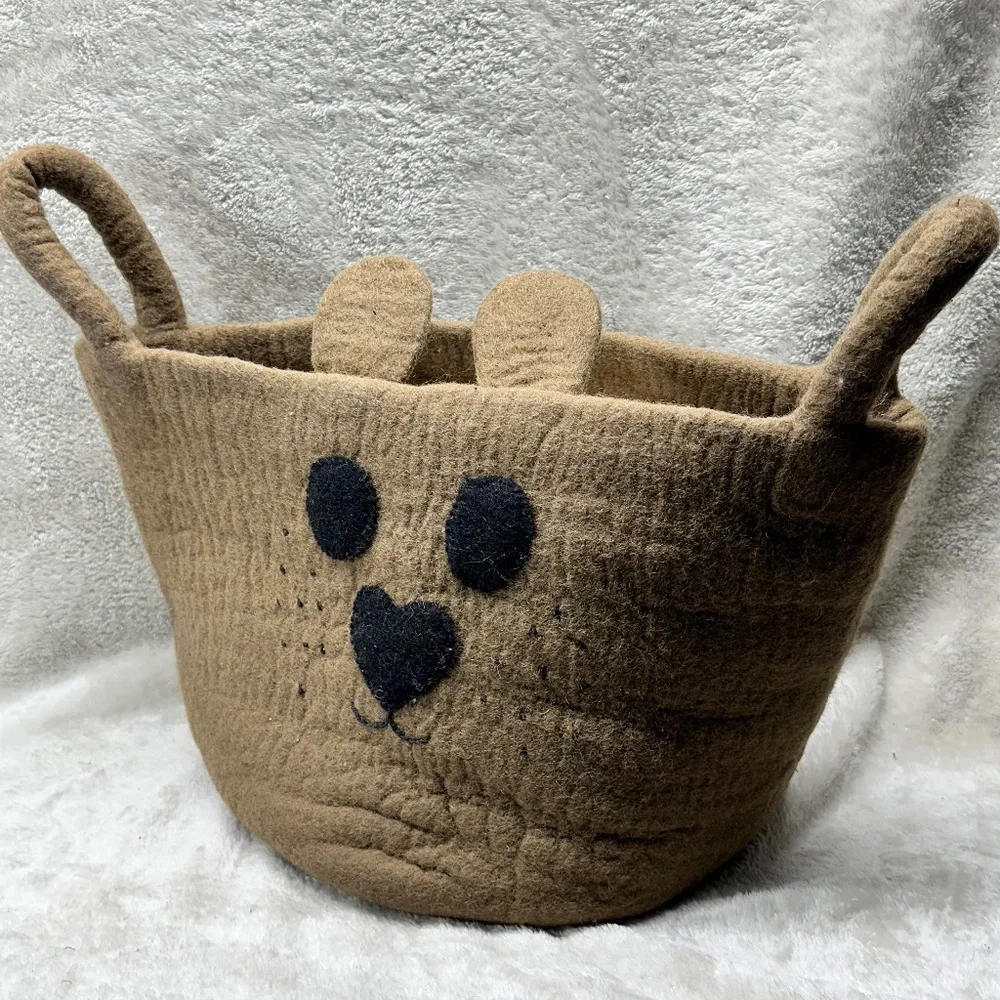 Extra Large Wool Brown Bear Tote Storage Decoration